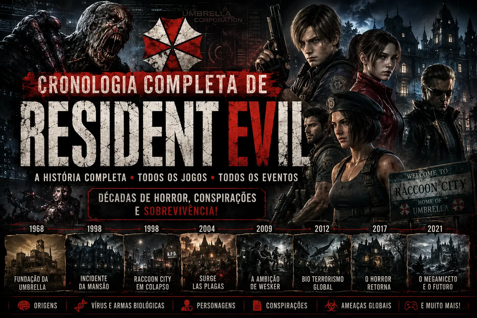 Resident Evil: Linha do Tempo Completa Explicada do Início ao Village